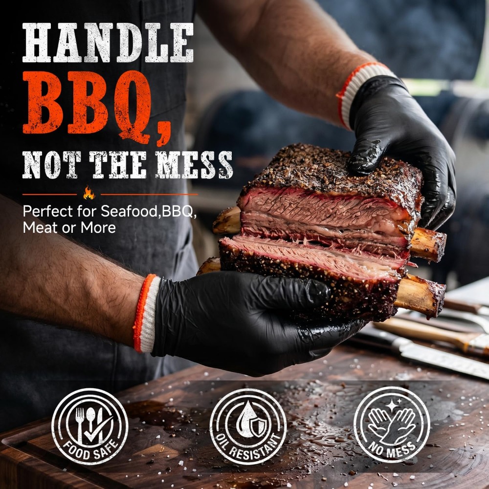 BBQ Gloves 50 Disposable Nitri - Latex Disposable Glove のレビューと価格