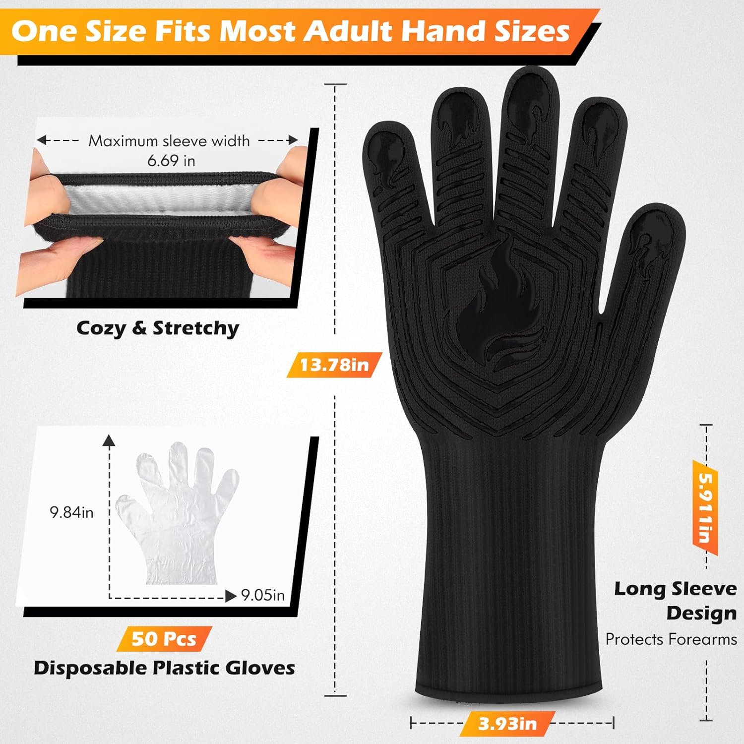 1472°F Heat Resistant BBQ Glov - Oven Mitt Silicone のレビューと価格