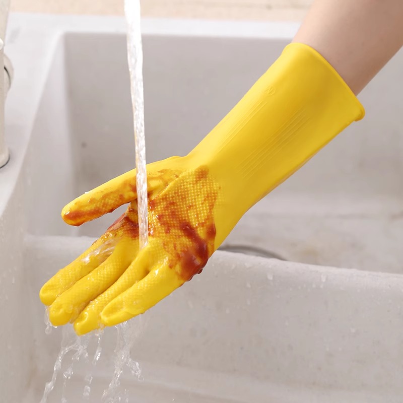 3 Pairs of Household Gloves Ho - Dish Glove Rubber のレビューと価格