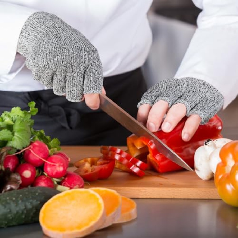 2 Pair Cut Resistant Half Fing - Cut Resistant Glove のレビューと価格