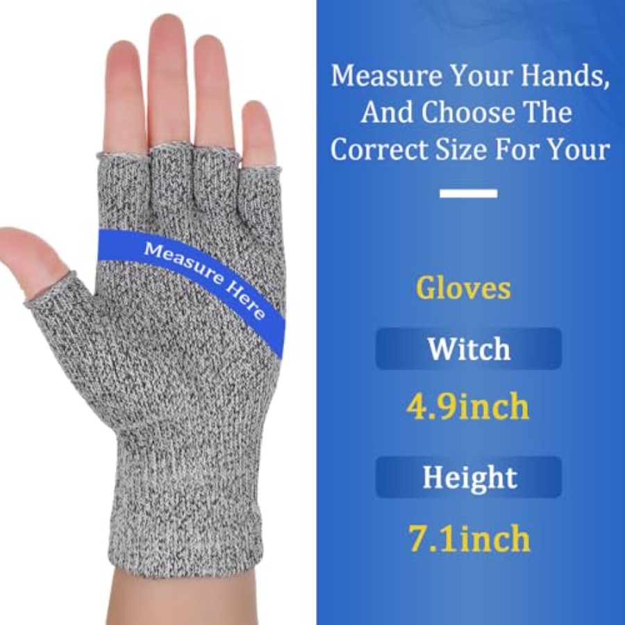 2 Pair Cut Resistant Half Fing - Cut Resistant Glove のレビューと価格