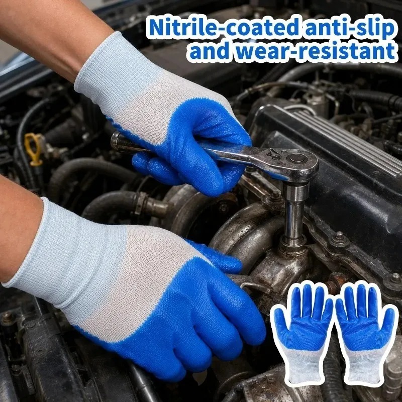 Blue Latex Rubber Nitrile Work - Nitrile Mechanic Glove のレビューと価格