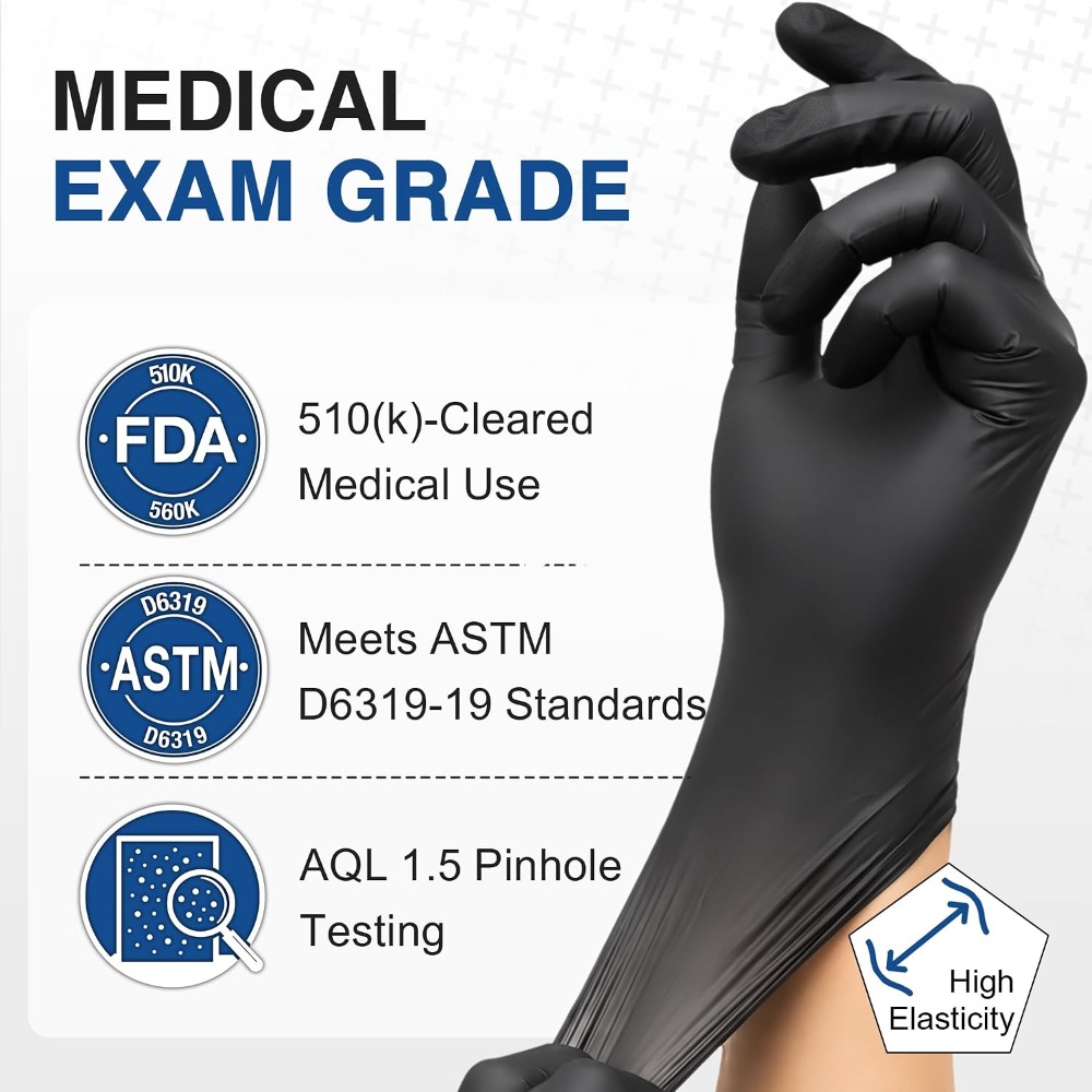 4 Mil Black Nitrile Exam Glove - Exam Glove Nitrile のレビューと価格