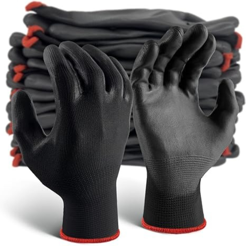 6/12/18PCS Black PU Coating Gl - Nitrile Mechanic Glove のレビューと価格