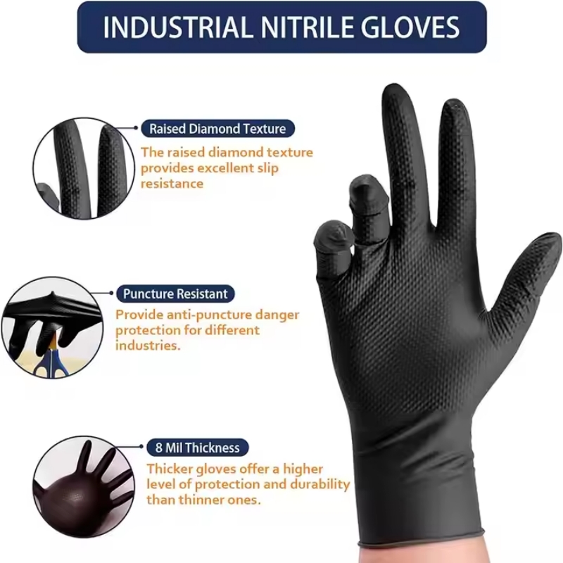 8Mil Thick Heavy Duty Safety W - Nitrile Mechanic Glove のレビューと価格